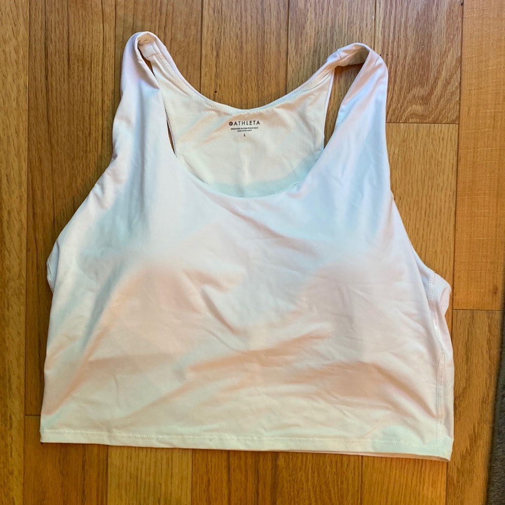 Athleta white sports bra L